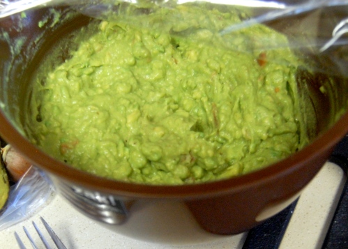 Bowl of fresh guacamole
